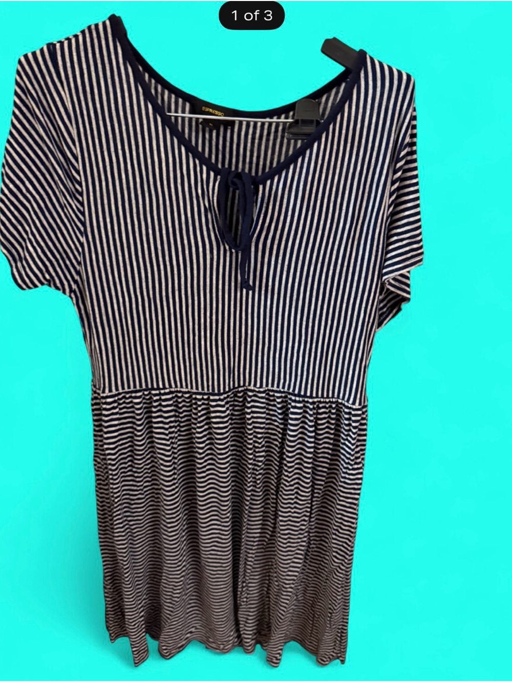 Espresso Navy & White Vertical Stripe Dress